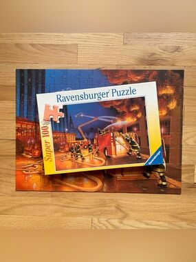 Ravensburger Vintage Super 100 Fire Fireman Firetruck Puzzle 🧩🧩🧩
